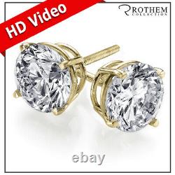 0.50 CT F I2 Diamond Stud Earrings 14K Yellow Gold Birthday Wedding 52390291