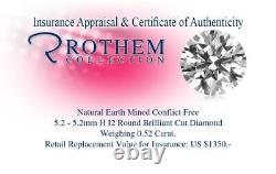 0.52 Ct Loose Diamond 5.2 mm H I2 Round Cut Sale Wholesale Unmounted 29853880