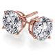 0.94 Ct D I2 Real Round Solitaire Diamond Stud Earrings 18k Rose Gold 29254422
