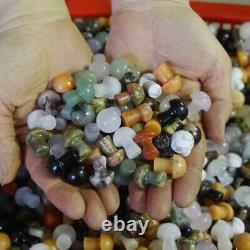 1000Pcs 5kg Tiny Natural Quartz Crystal Jasper Mushroom Mix Stone Tumble Healing