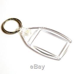 1000 BLANK CLEAR KEYRINGS 35mm x 24mm P502 P5 Y1 35 24