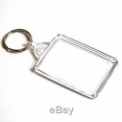 1000 BLANK CLEAR KEYRINGS 50mm x 35mm C102 C1 50 35