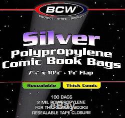 1000 Silver Comic Resealable THICK Bags and Boards BCW Archival Book Storage