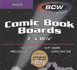 1000 Silver Resealable Bags and Boards New BCW Archival Comic Book Storage