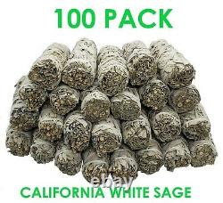100 California White Sage Smudge Sticks 4-5 Long, BULK WHOLESALE LOT OF 100