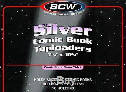 100 Crystal Clear Silver Comic Toploader Rigid Holder Book Display Case NEW BCW