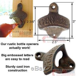 100 Rustic Cast Iron OPEN HERE Wall Mounted Beer Bottle Opener Soda Best Quality
