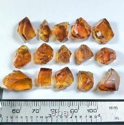 100ct Mandarin Citrine Eye Clean Facet Grade Rough Crystals lot from Africa