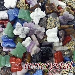 100pc Wholesale Mix Natural Quartz Crystal Butterfly Hand Carved Mini Skull Gift