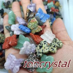 100pc Wholesale Mix Natural Quartz Crystal Butterfly Hand Carved Mini Skull Gift
