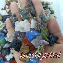 100pc Wholesale Mix Natural Quartz Crystal Butterfly Hand Carved Mini Skull Gift