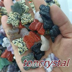 100pc Wholesale Mix Natural Quartz Crystal Butterfly Hand Carved Mini Skull Gift