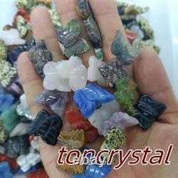 100pc Wholesale Mix Natural Quartz Crystal Butterfly Hand Carved Mini Skull Gift