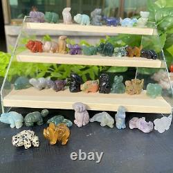 100pc Wholesale Mix Natural Quartz crystal Animal Carved Mini Skull Healing gift