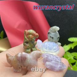 100pc Wholesale Mix Natural Quartz crystal Animal Carved Mini Skull Healing gift