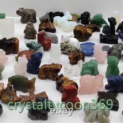 100pcs Mix Natural Quartz Crystal Mini Animal Carved Crystal Skull wholesale