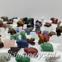 100pcs Mix Natural Quartz Crystal Skull Carved Crystal Skull Animal Wholesale