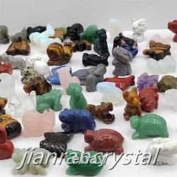 100pcs Mix Natural Quartz Crystal Skull Carved Crystal Skull Animal Wholesale