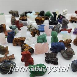 100pcs Mix Natural Quartz Crystal Skull Carved Crystal Skull Animal Wholesale