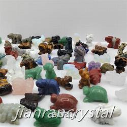 100pcs Mix Natural Quartz Crystal Skull Carved Crystal Skull Animal Wholesale