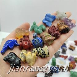 100pcs Mix Natural Quartz Crystal Skull Carved Crystal Skull Animal Wholesale