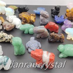 100pcs Mix Natural Quartz Crystal Skull Carved Crystal Skull Animal Wholesale