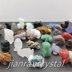 100pcs Mix Natural Quartz Crystal Skull Carved Crystal Skull Animal Wholesale