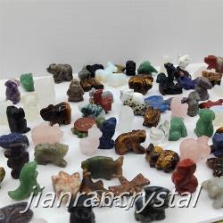 100pcs Mix Natural Quartz Crystal Skull Carved Crystal Skull Animal Wholesale