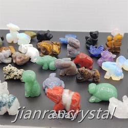 100pcs Mix Natural Quartz Crystal Skull Carved Crystal Skull Animal Wholesale