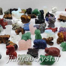 100pcs Mix Natural Quartz Crystal Skull Carved Crystal Skull Animal Wholesale