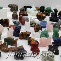 100pcs Mix Natural Quartz Crystal Skull Carved Crystal Skull Animal Wholesale