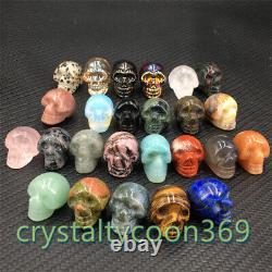 100pcs Natural Quartz Skull Carving Quartz Crystal Skull Healing Wholesale