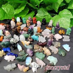 100pcs Wholesale Mix Natural Quartz Crystal Animal Carved Crystal Skull Healing