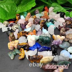 100pcs Wholesale Mix Natural Quartz Crystal Animal Carved Crystal Skull Healing
