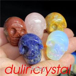 100pcs Wholesale Mixed Natural Skull Quartz crystal Pendant Carved Skull Reiki