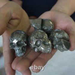 10Pcs 3.0LB Natural Golden PYRITE Crystal Skull Fool's Gold Africa Wholesale Lot