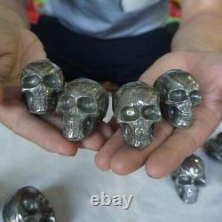 10Pcs 3.0LB Natural Golden PYRITE Crystal Skull Fool's Gold Africa Wholesale Lot