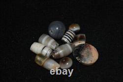 10 Authentic Ancient Banded Agate Stone Beads with Patina over 2000 Years Old