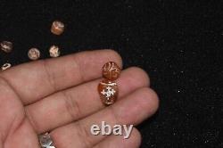 10 Large Ancient Etched Carnelian Beads with Rare Pattern in Very Good Condition