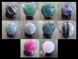 10 pcs bulk wholesale medium/large crystal sphere lot All UV reactive