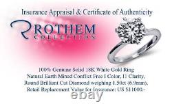 $11,000 1.5 Carat Diamond Engagement Ring White Gold Solitaire 18K I1 23353012