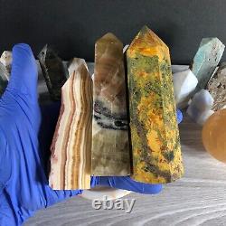 11.10lbs 20pcs Mixed Crystal Obelisk Point Tower Bowl Bulk Wholesale S9