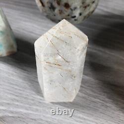 11.10lbs 20pcs Mixed Crystal Obelisk Point Tower Bowl Bulk Wholesale S9