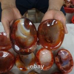 11.4LB 10Pcs Natural Red Carnelian Agate Crystal Ashtray Bowl Carved Healing