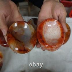 11.4LB 10Pcs Natural Red Carnelian Agate Crystal Ashtray Bowl Carved Healing