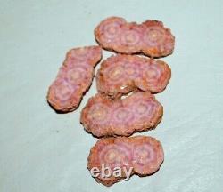 11 pcs LOT Rhodochrosite Stalactites slices from Argentina Wholesale bulk rare