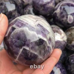 11lb NATURAL Banded Chevron Dreamy amethyst QUARTZ CRYSTAL Sphere Ball Wholesale