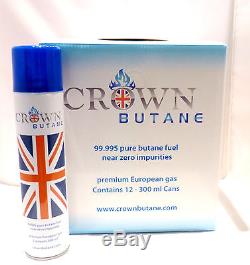 120 Cans Butane Gas CROWN. European British Lighter Refill Wholesale Fuel