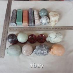 12.9LB 20Pcs Natural Quartz Crystal Jasper Skull Ball Point Mixed Stones Healing