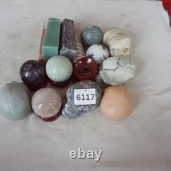 12.9LB 20Pcs Natural Quartz Crystal Jasper Skull Ball Point Mixed Stones Healing